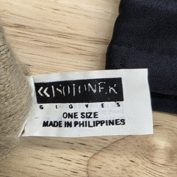 Isotoner Women's Spandex Gloves Black One Size Vintage Made In Phillipines - Picture 5 of 6